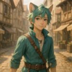 Cat-Eared Adventurer Walking Through a Peaceful Medieval Town｜城下町を歩く猫耳の少年冒険者・ブレイブ